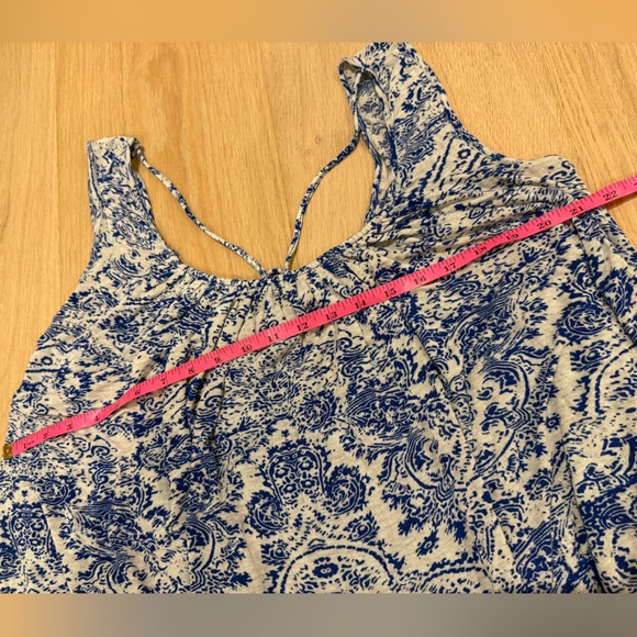 Free People Blue and Cream Patterned Flowy Layered Dress - Picture 5 of 6